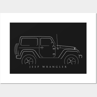 Jeep Wrangler profile - stencil Posters and Art